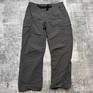 Eddie Bauer Travex Pants Mens 34x30 (32x28) Gray Nylon Belted Cargo Hiking Trek